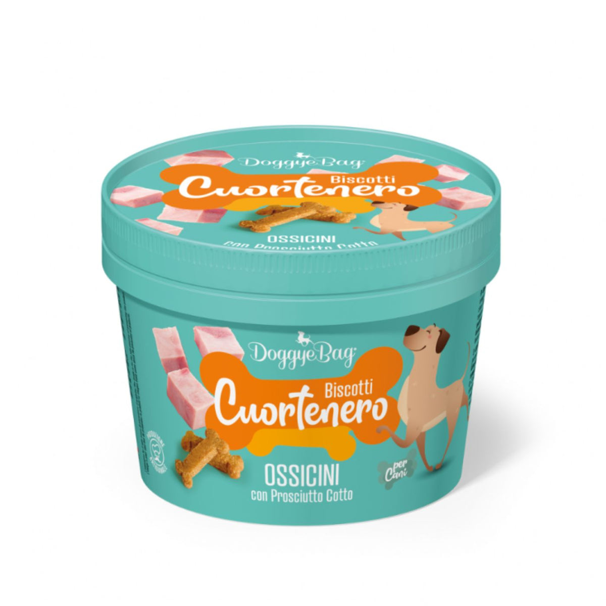 DoggyeBag Biscotti Cuortenero Ossicini Prosciutto Cotto per Cani 150 g