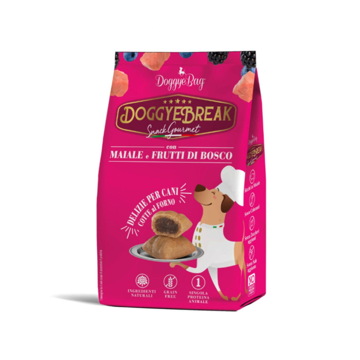 DoggyeBag Doggyebreak Snack Ripieni con Maiale e Frutti di Bosco per Cani 180 g