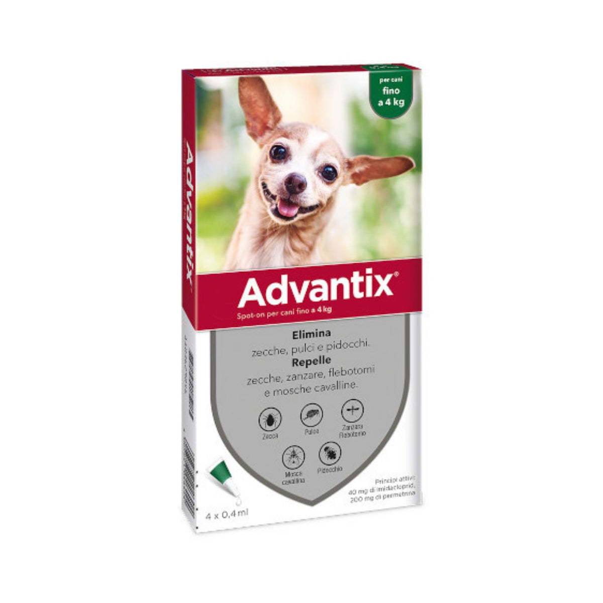 Advantix Spot-On Antiparassitario per Cani 4 Pipette