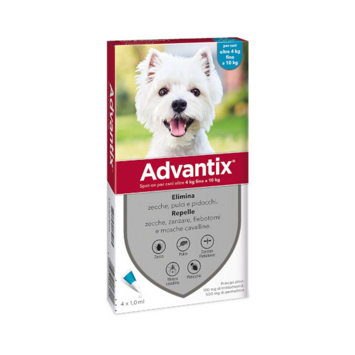 Advantix Spot-On Antiparassitario per Cani 4 Pipette
