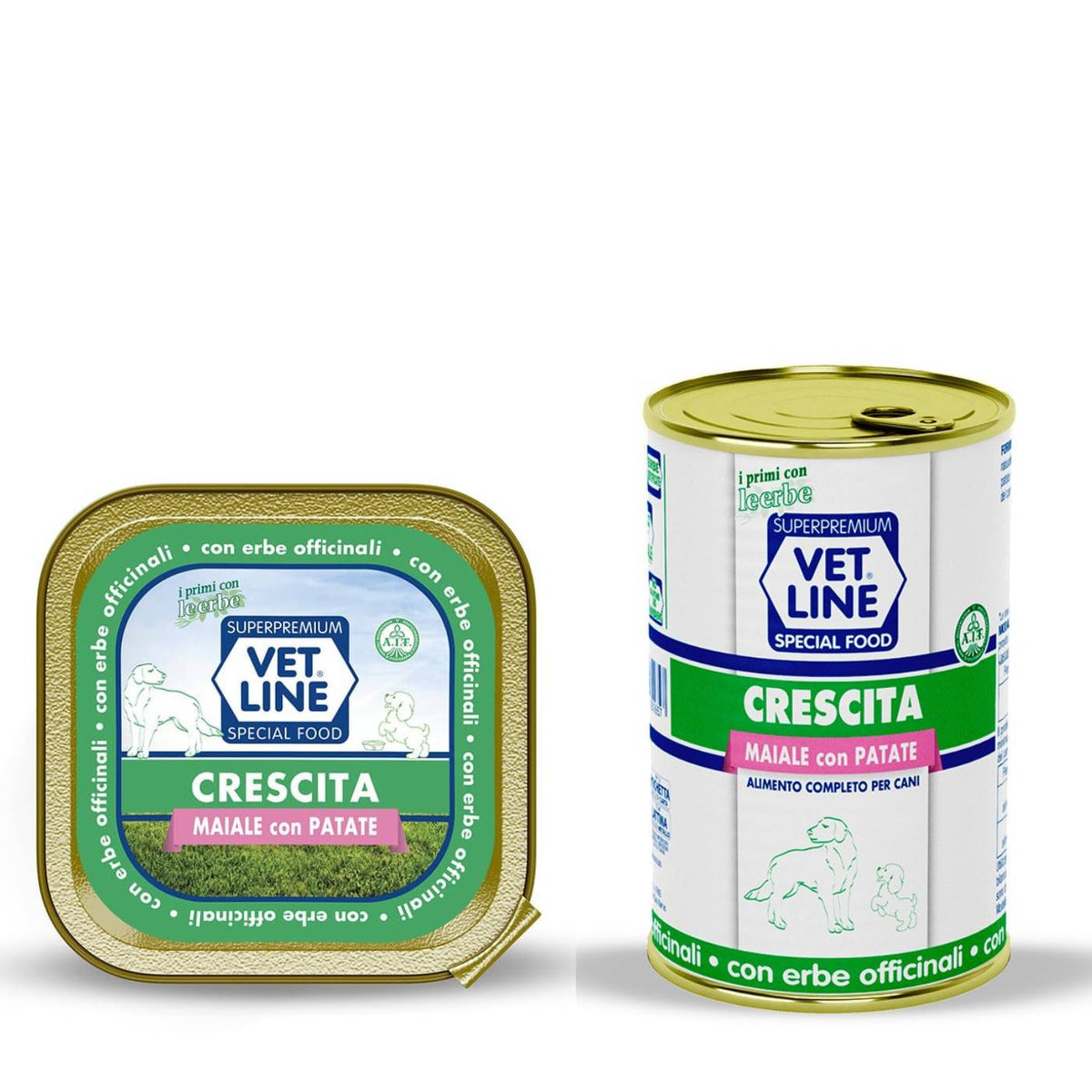 Vet Line Umido Crescita Maiale e Patate per Cuccioli Puppy Vetline