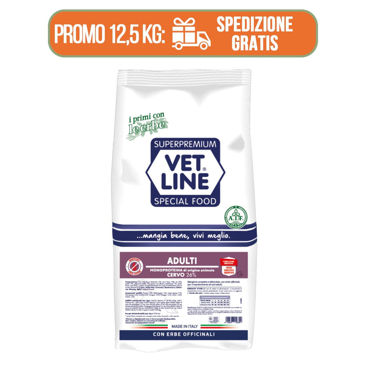 Vet Line Cervo per Cani Adulti Monoproteico VetLine