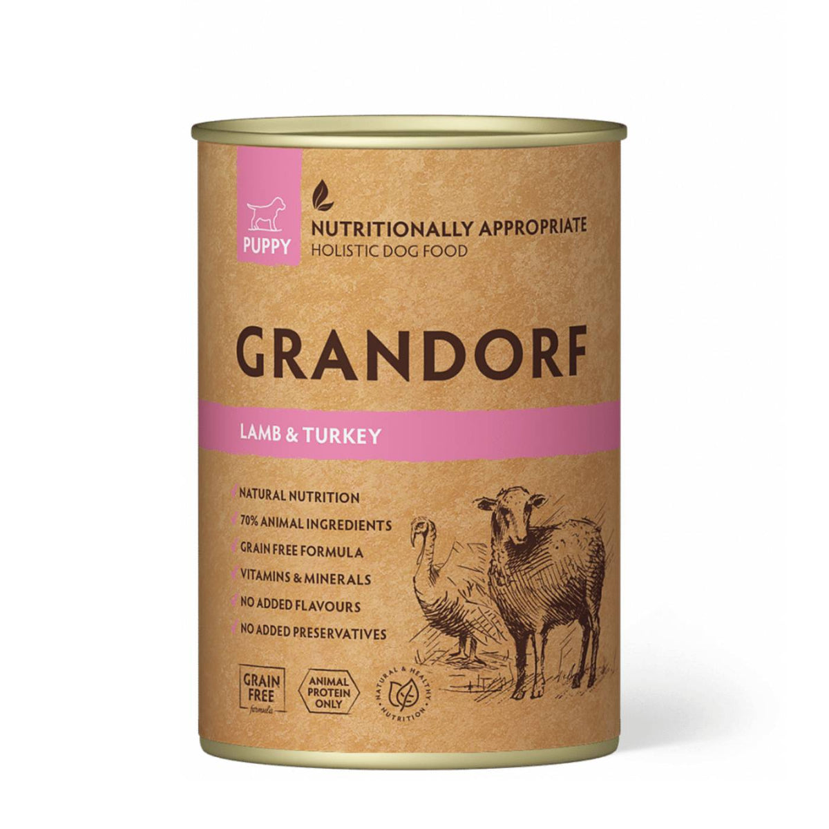Grandorf Puppy Agnello e Tacchino Alimento Umido Completo per Cuccioli