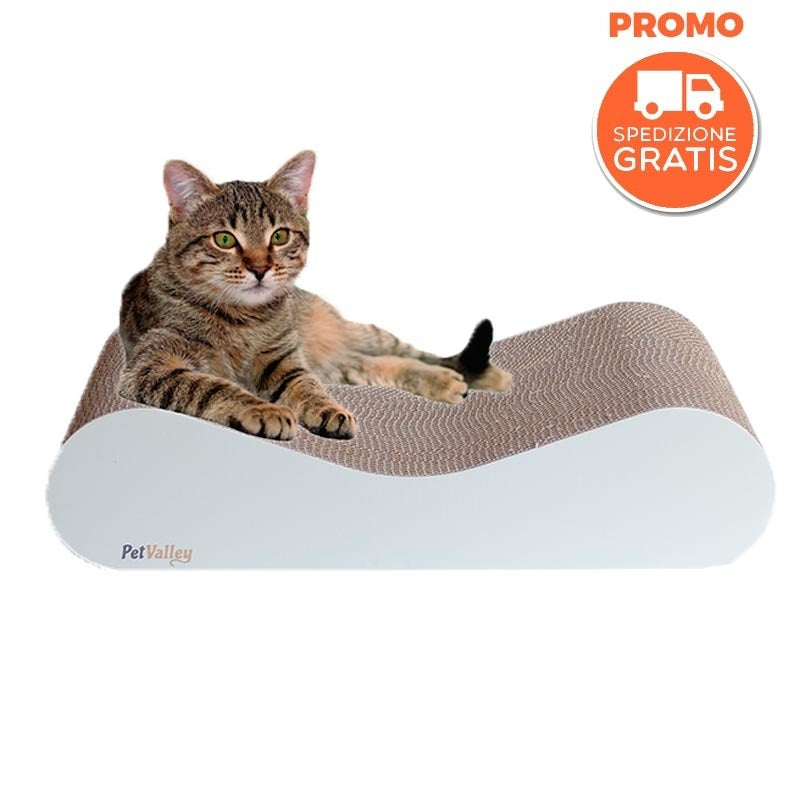 Tiragraffi per Gatti Petvalley in Cartone mod. Grattone Bianco