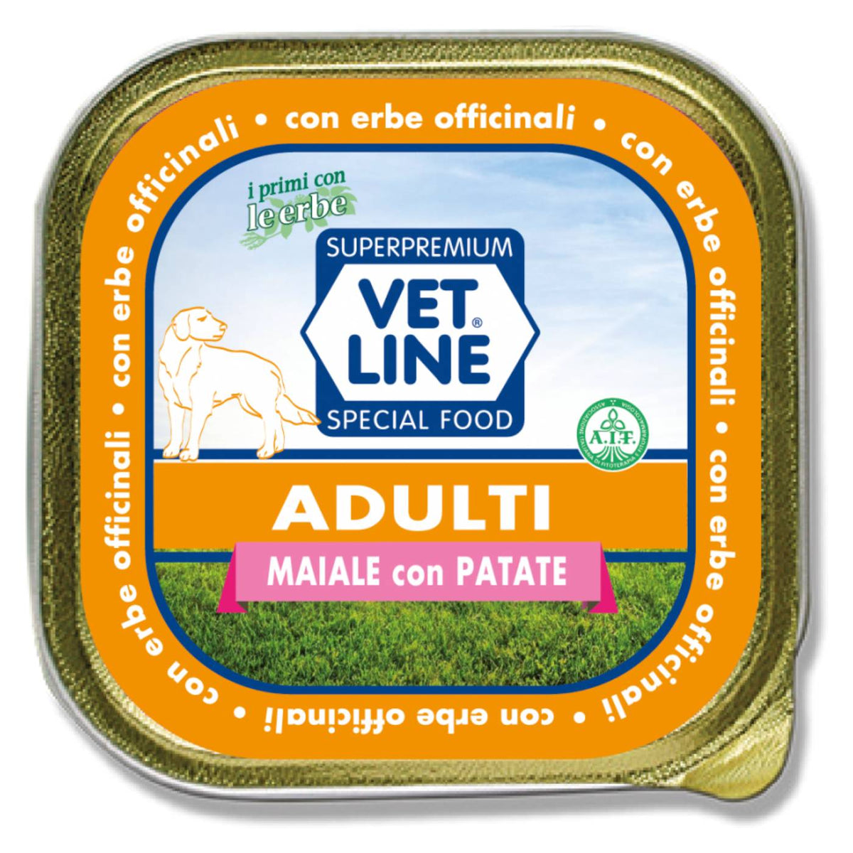 Vet Line Umido Adulti Maiale e Patate per Cani Adulti Monoproteico VetLine