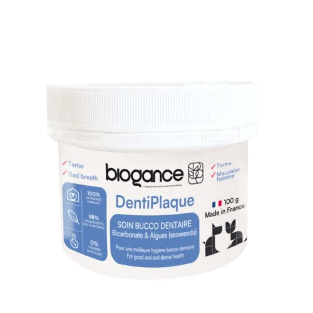 Biogance Dentiplaque Polvere Igiene orale per Cani e Gatti 100 gr