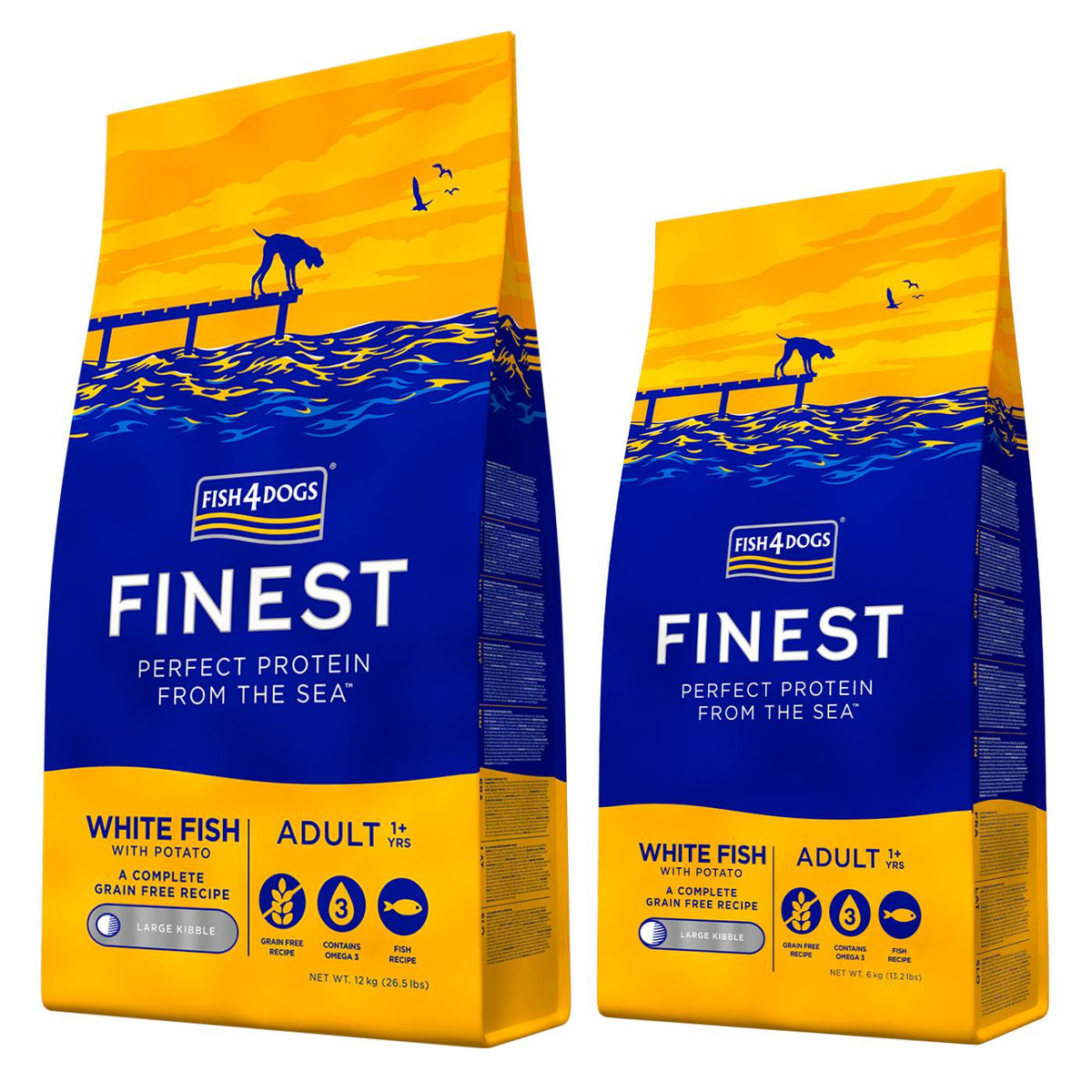 Fish4Dogs Finest Adult Ocean White Fish Pesce Bianco LARGE per Cani