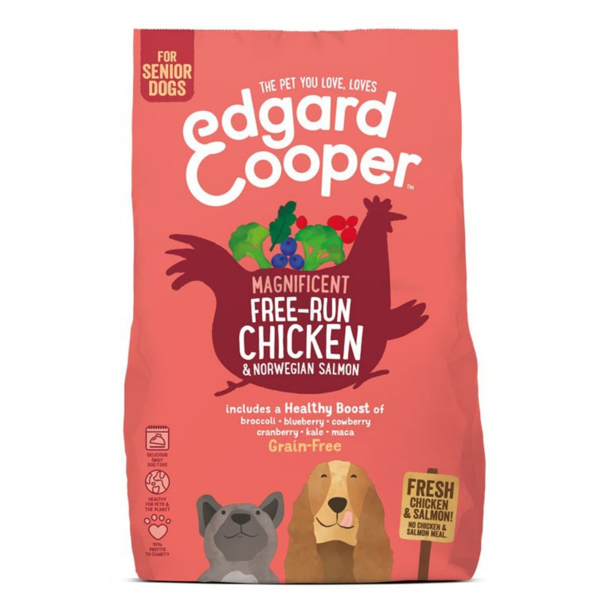Edgard & Cooper Pollo e Salmone Grain Free per Cani Senior