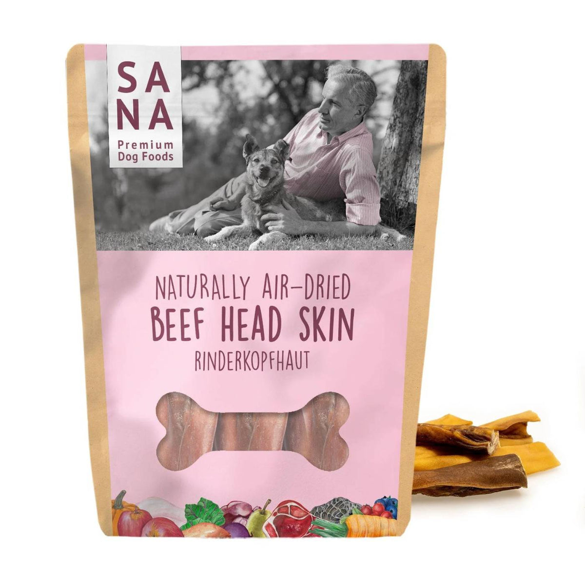 Sanadog Snack per Cani Pelle di Testa Bovina Masticativo Naturale