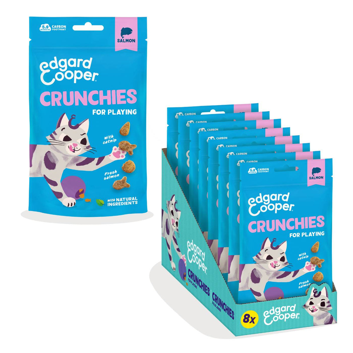 Edgard&Cooper Biscottini per Gatti Crunchies al Salmone 50 g