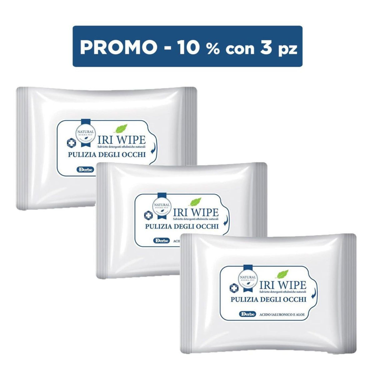 Natural Derma Pet by Derbe Salviette Iriwipe Occhi per Cani e Gatti
