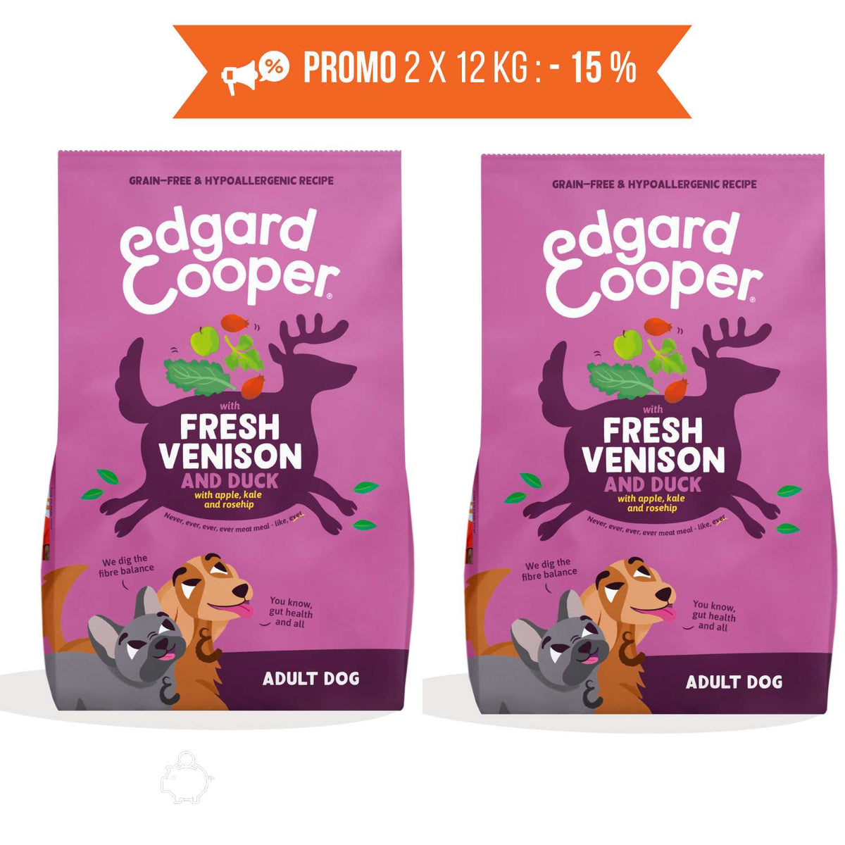 Edgard &Cooper Cervo e Anatra per Cani Adulti