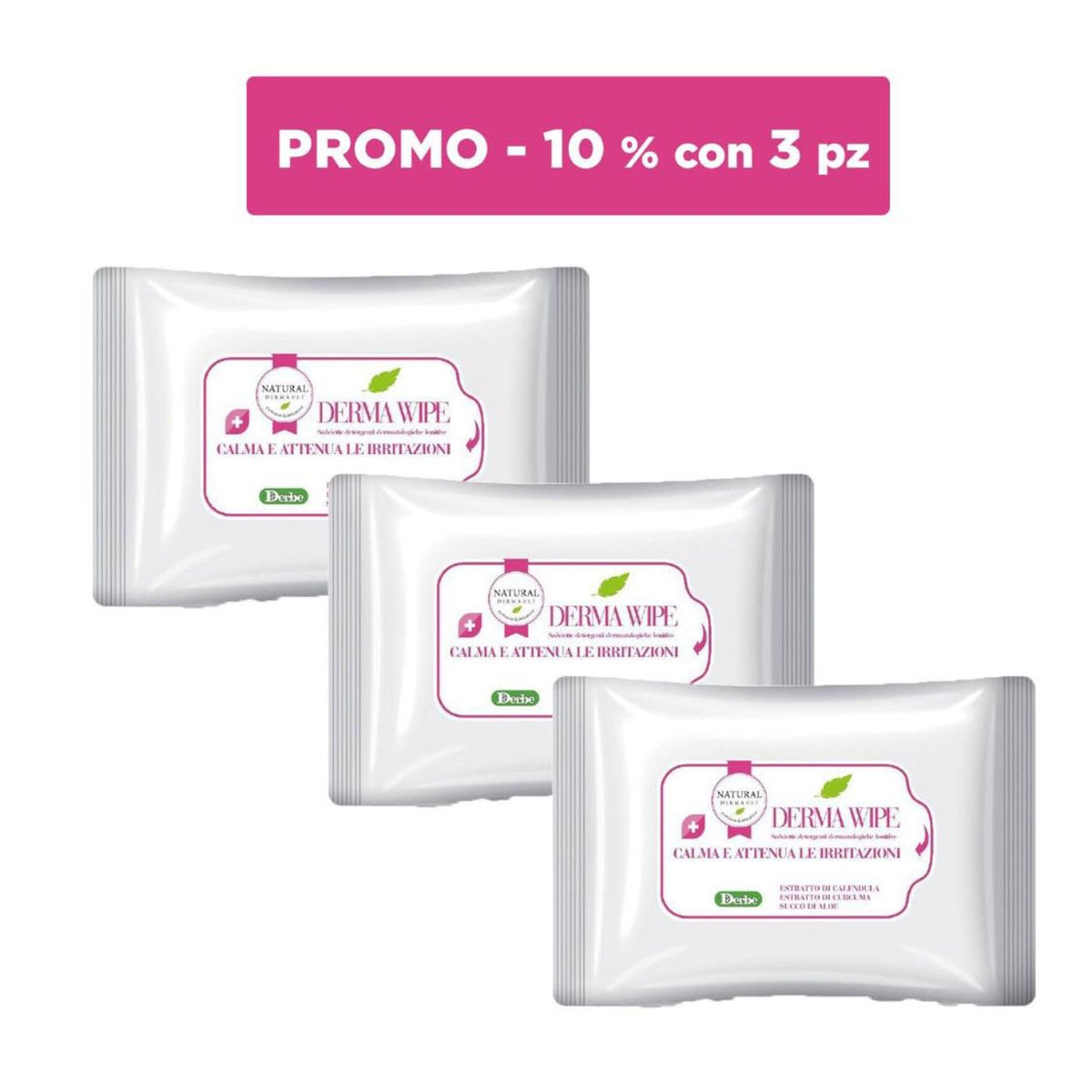 Natural Derma Pet By Derbe Salviette Dermawipe per Cani e Gatti