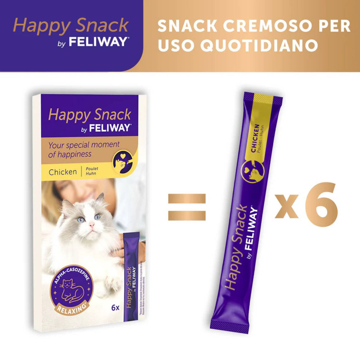 Feliway Happy Snack per Gatti al Pollo 15 g