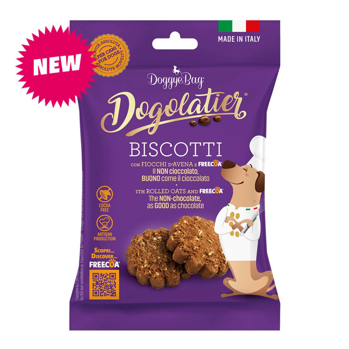 DoggyeBag Dogolatier Biscotti per Cani con Fiocchi d’Avena e Freecoa