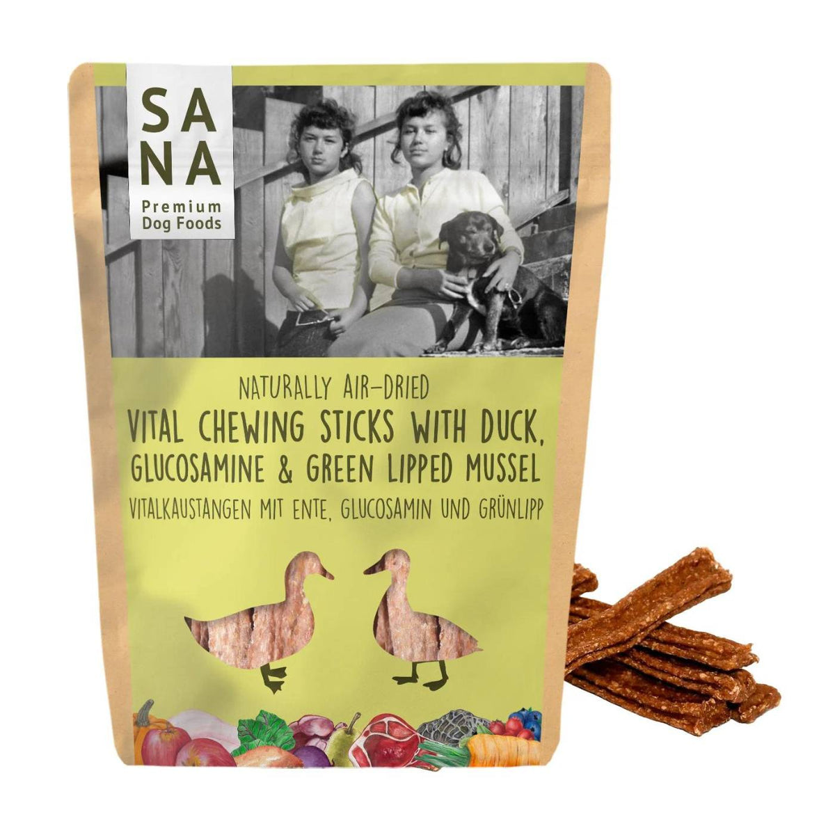 Sanadog Stick di Anatra da Masticare Glucosamina Estratto di Cozze Verdi Snack per Cani