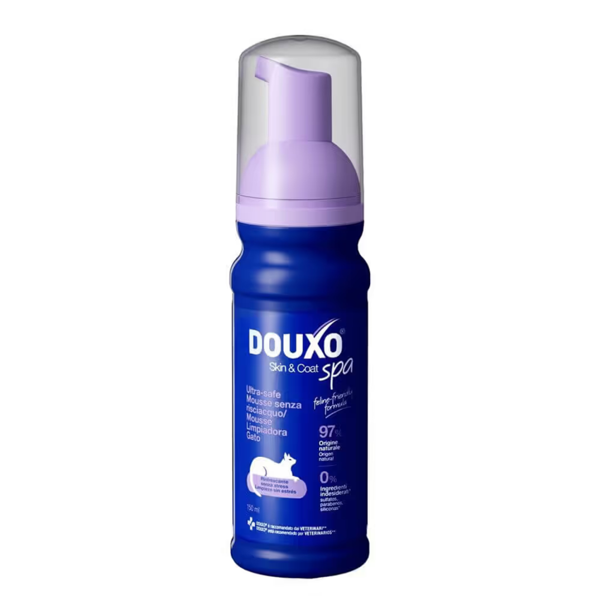 DOUXO SPA Mousse Detergente Senza Risciacquo per Gatti 150 ml