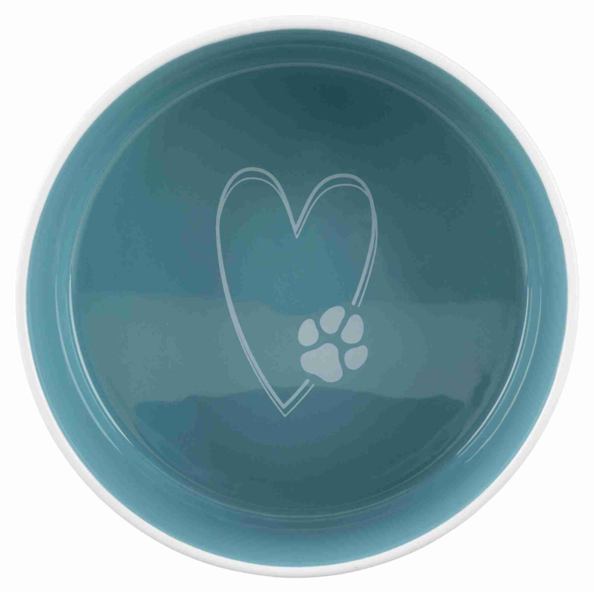 Trixie Ciotola in Ceramica per Gatti e Cani di Piccola Taglia Ø 12 cm 0,3 l Pet's Home Colore Crema / Petrolio
