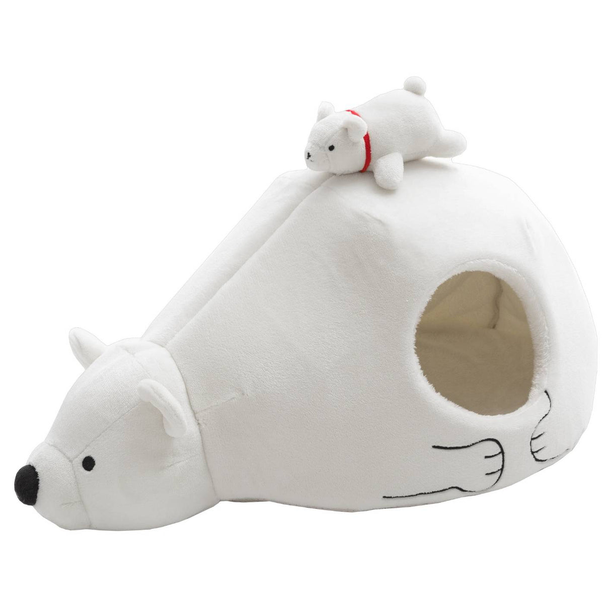 Ferribiella Cuccia per Cani di piccola taglia e Gatti Igloo White Bear / Orso Bianco 70 x 43 cm x h.40 cm