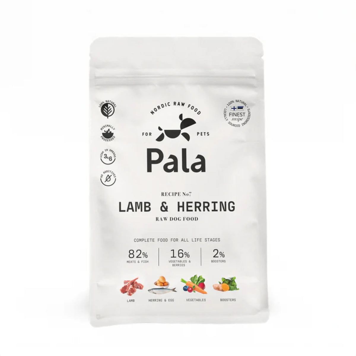 Pala Alimento Completo per Cani con Agnello &amp; Aringa Ricetta N° 7