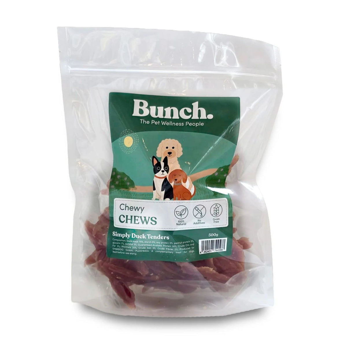 Bunch Filetti di Carne di Anatra Masticativi Naturali per Cani 500 g