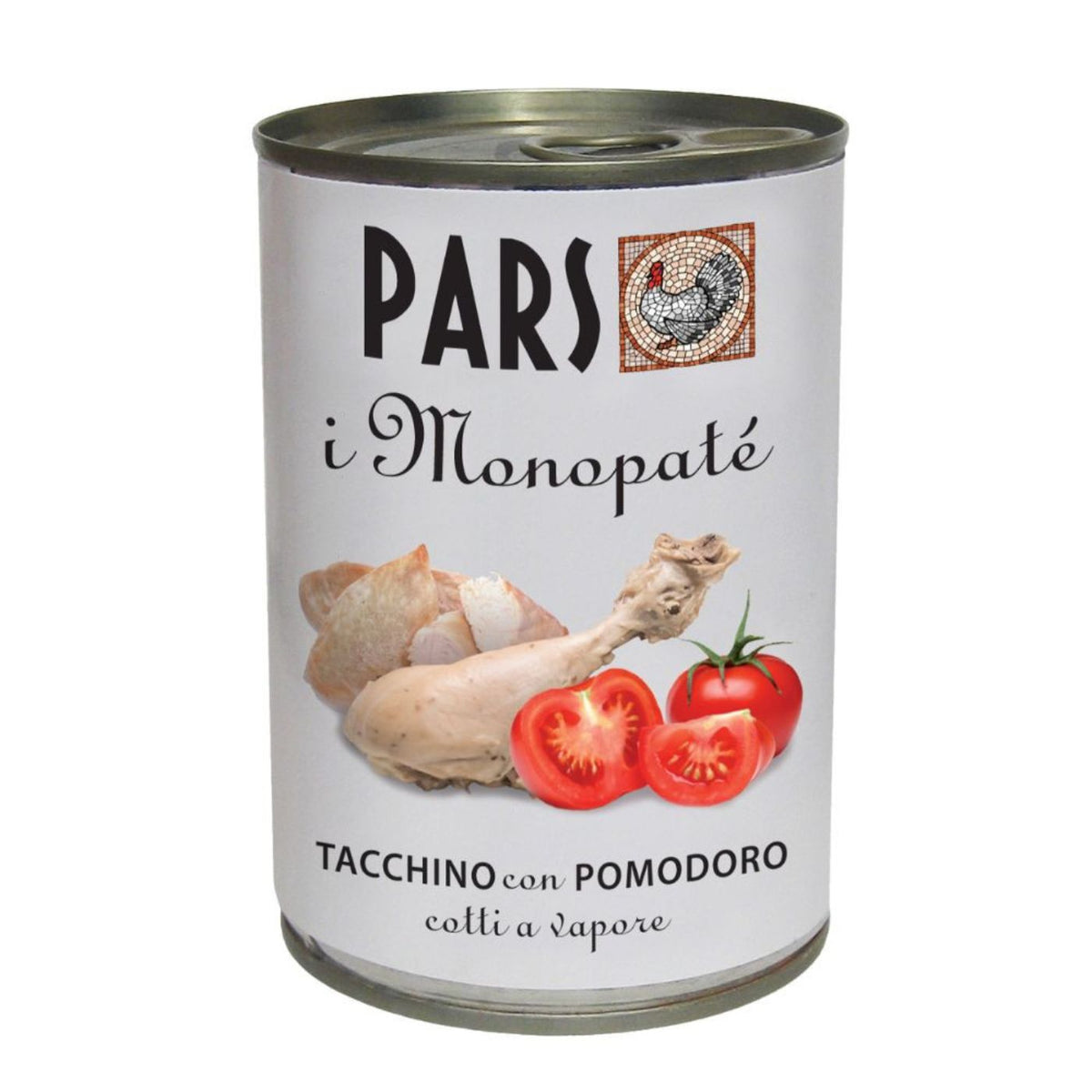 Pars Monopatè Tacchino con Pomodoro 395 g Cibo Umido per Cani e Gatti