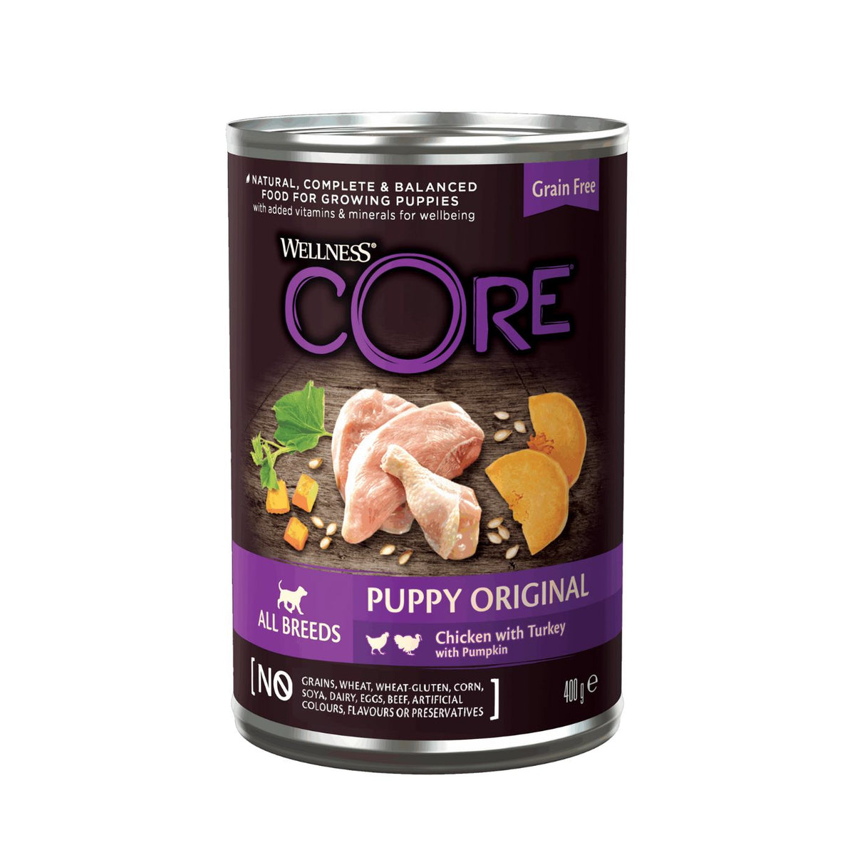 Wellness Core Puppy Original Pollo con Tacchino con Zucca 400 gr Cibo Umido per Cuccioli