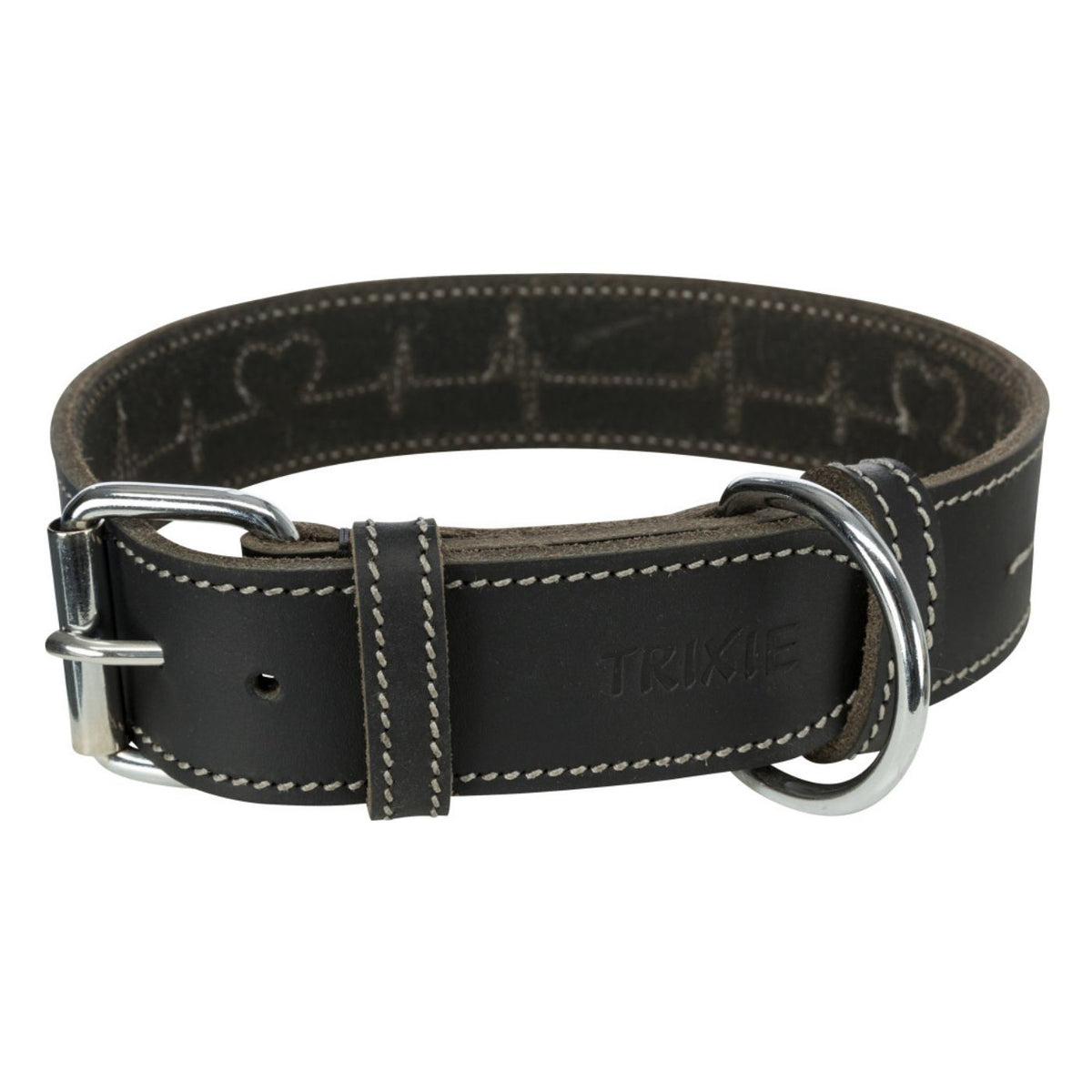 Trixie Collare per Cani Rustic "Heartbeat" Nero