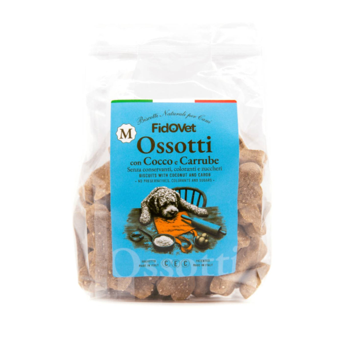 zstop-Fidovet Biscotti Naturali per Cani Ossotti MEDIUM Cocco e Carrube 300 g