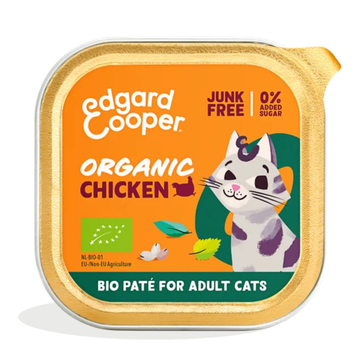 Edgard &amp; Cooper Umido Pate' Pollo Biologico per Gatti Adulti 85 g