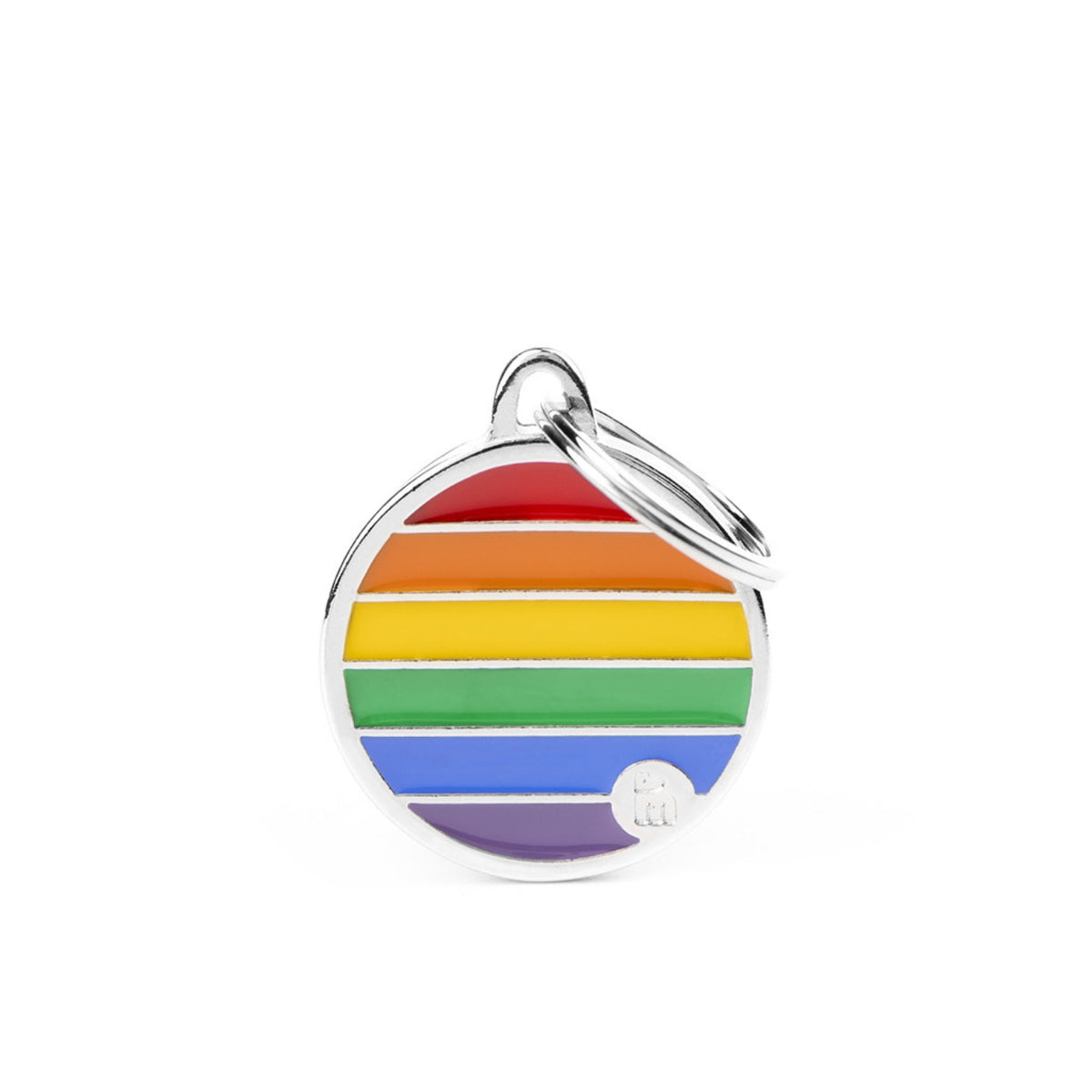 MyFamily Medaglietta per Cani e Gatti Personalizzabile Cerchio Rainbow