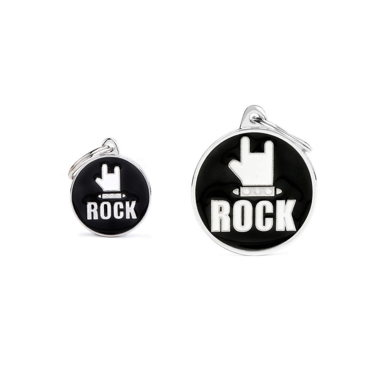 MyFamily Medaglietta per Cani e Gatti Personalizzabile Cerchio Rock