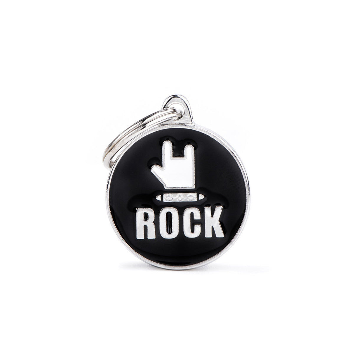 MyFamily Medaglietta per Cani e Gatti Personalizzabile Cerchio Rock