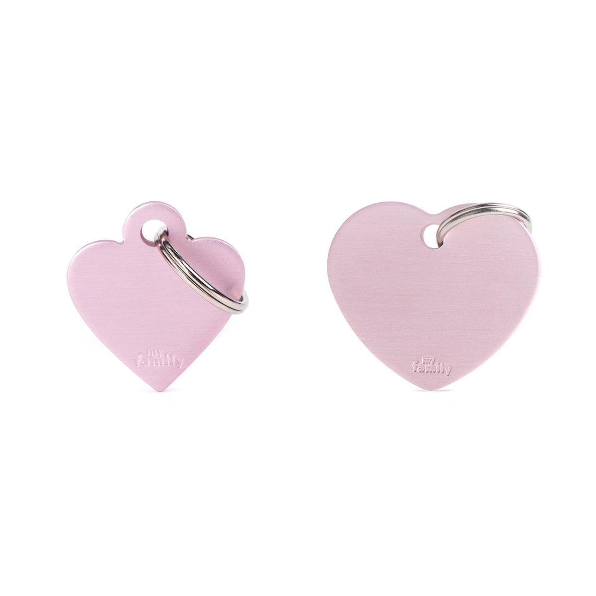 MyFamily Medaglietta per Cani e Gatti Personalizzabile Cuore Basic Alluminio Rosa