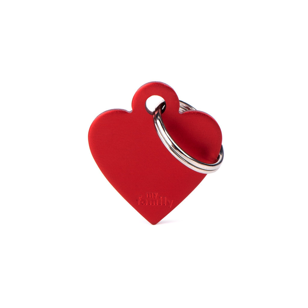 MyFamily Medaglietta per Cani e Gatti Personalizzabile Cuore Basic Alluminio Rosso