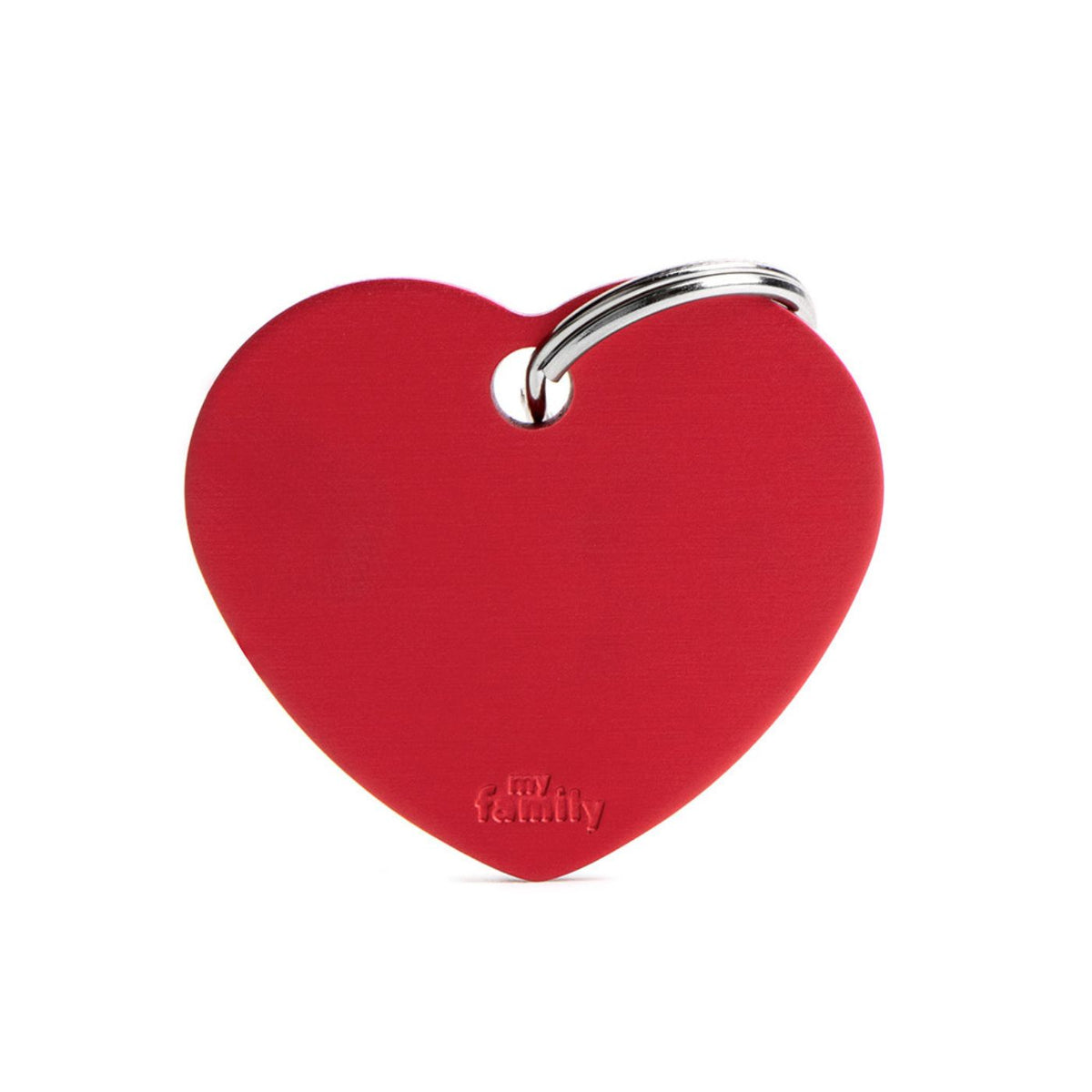 MyFamily Medaglietta per Cani e Gatti Personalizzabile Cuore Basic Alluminio Rosso