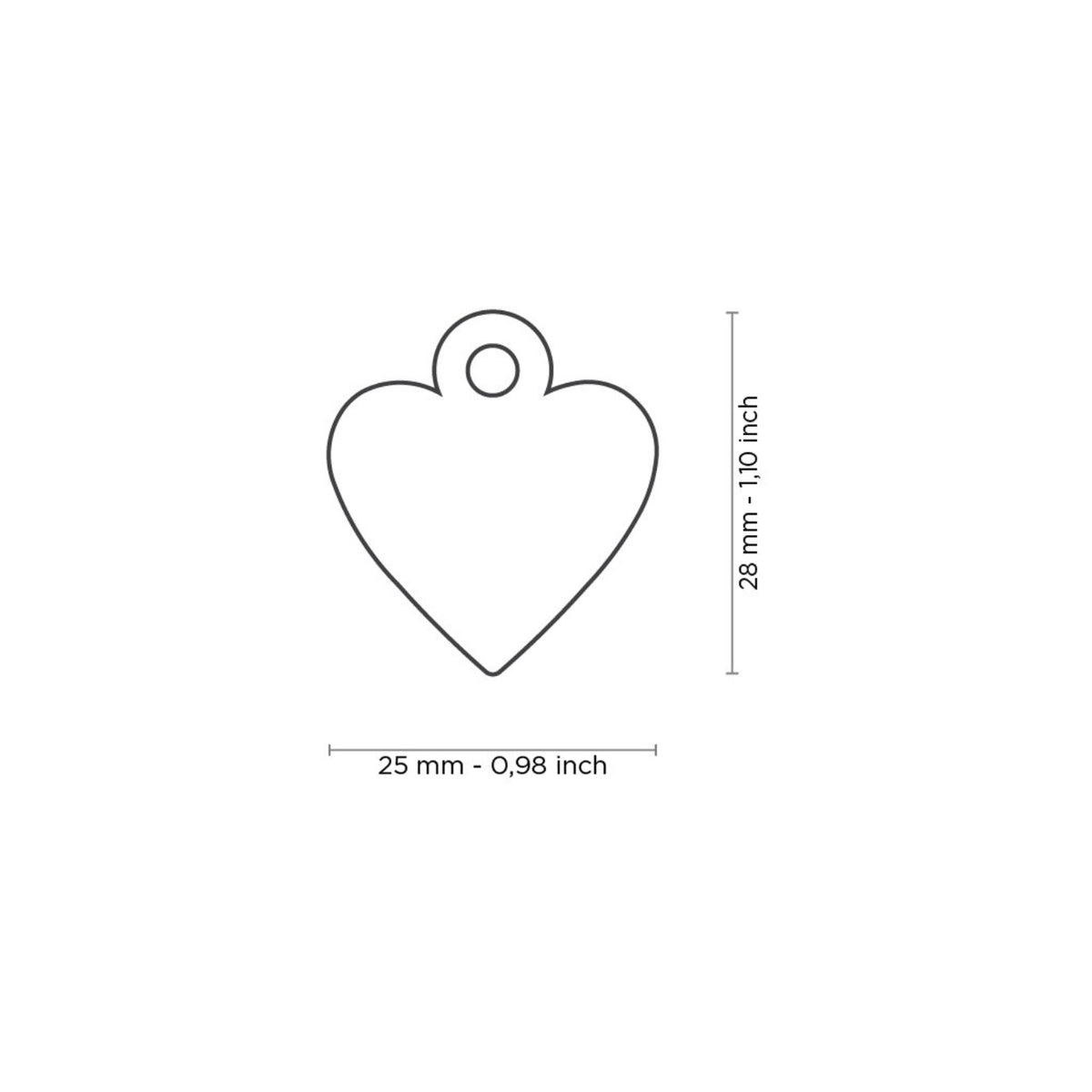 MyFamily Medaglietta per Cani e Gatti Personalizzabile Cuore Basic Ottone Cromato