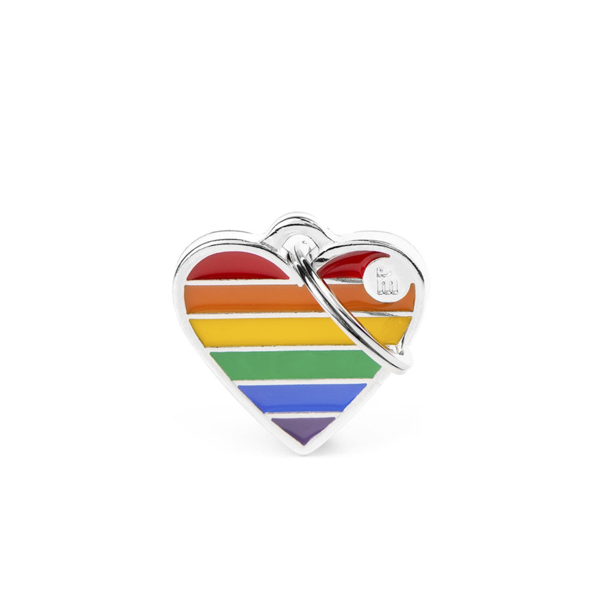 MyFamily Medaglietta per Cani e Gatti Personalizzabile Cuore Rainbow