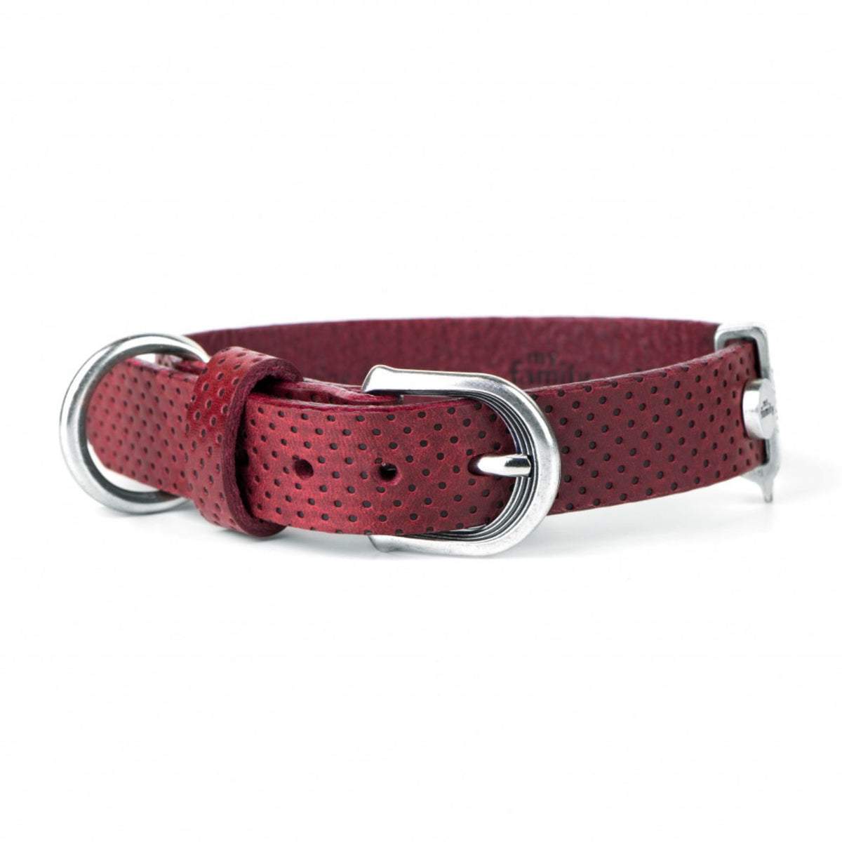MyFamily Collare per Cani in Pelle Rosso Monza
