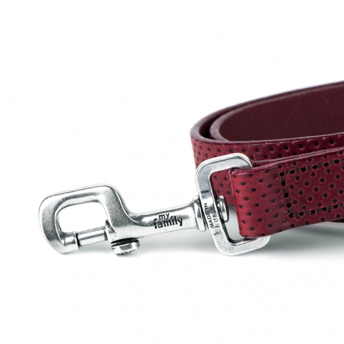 MyFamily Guinzaglio per Cani in Pelle Rossa 110 x 2,2 cm Monza