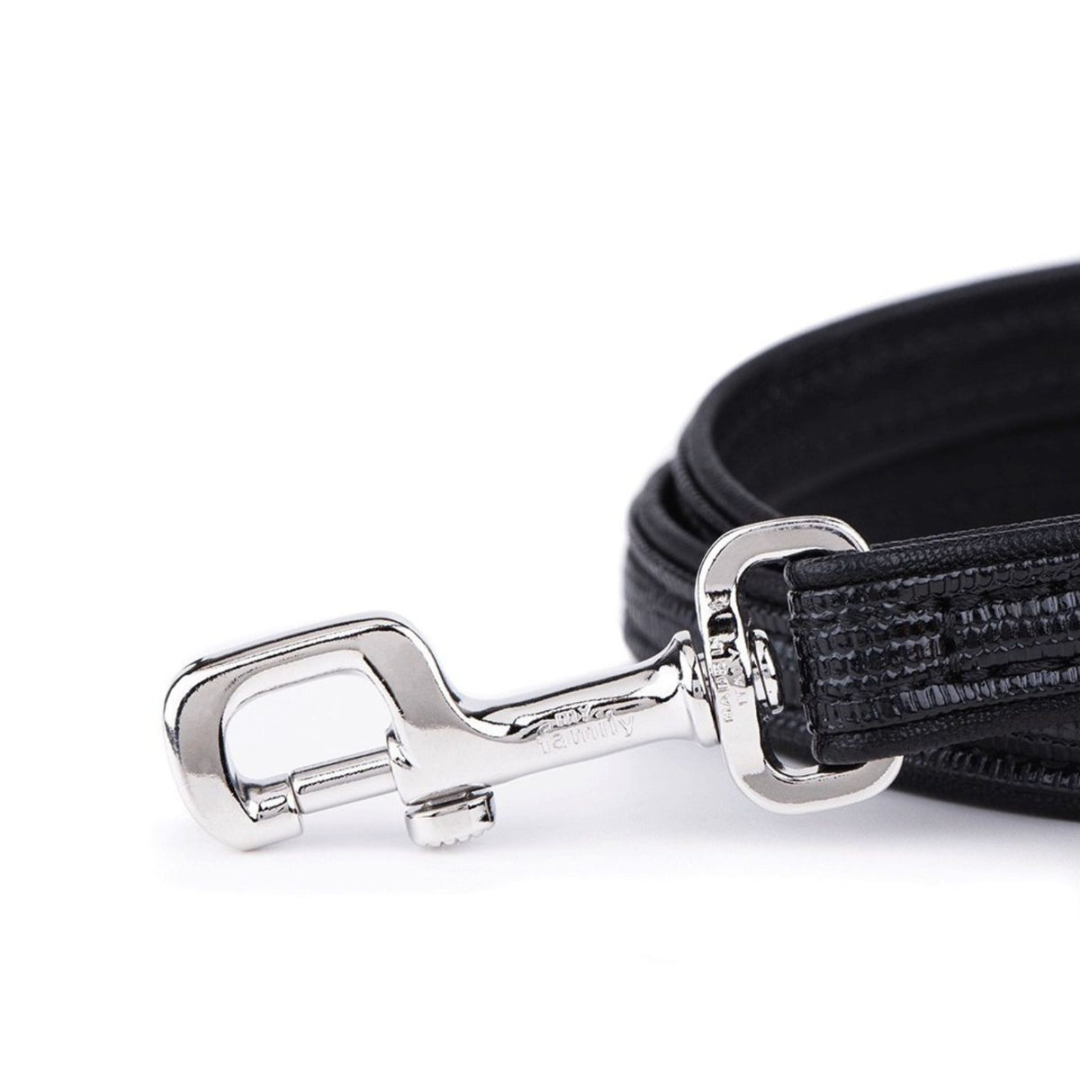 MyFamily Guinzaglio per Cani in Similpelle Nero 110 x 1,2 cm per Cani Saint Tropez