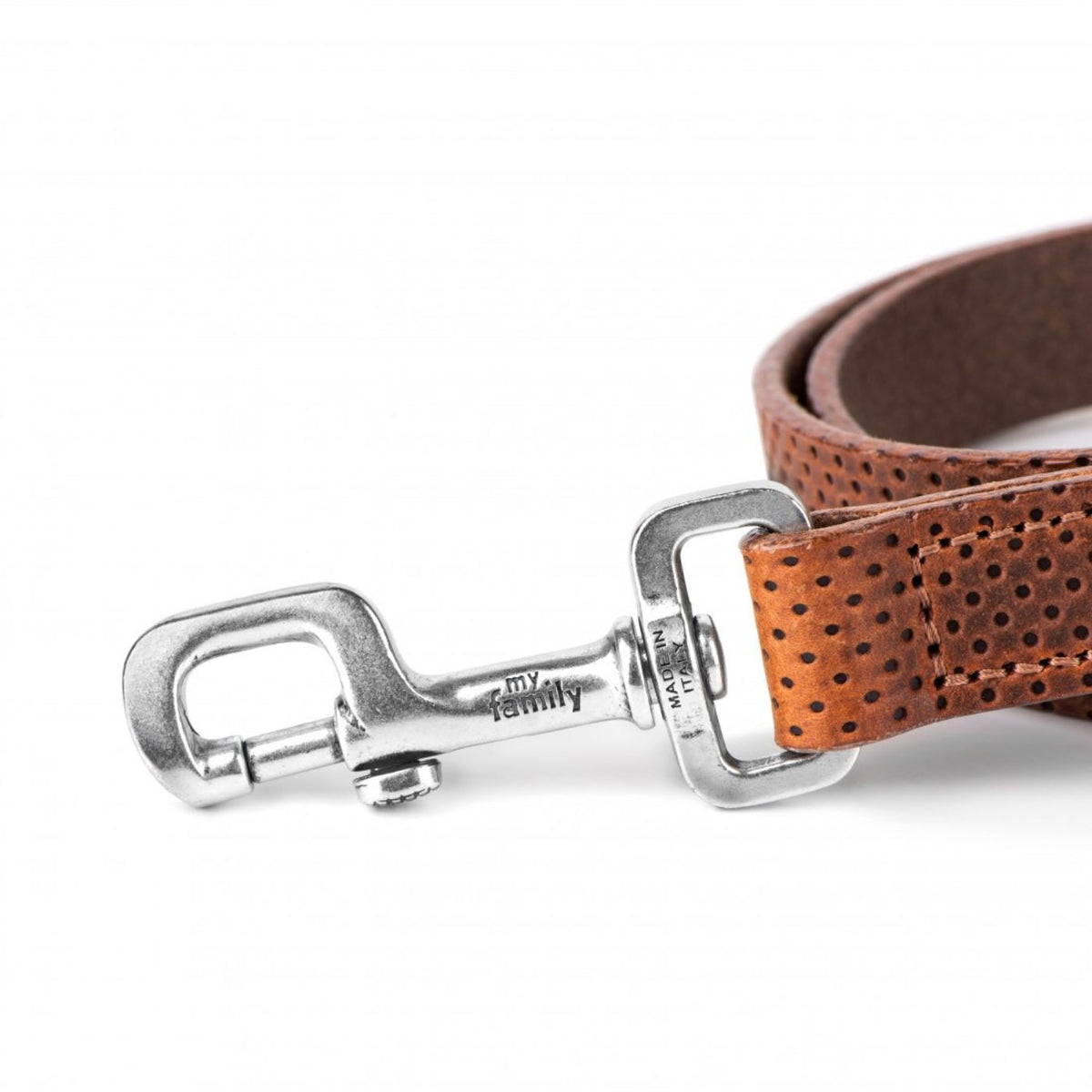 MyFamily Guinzaglio per Cani in Pelle Marrone 110 x 2,2 cm Monza