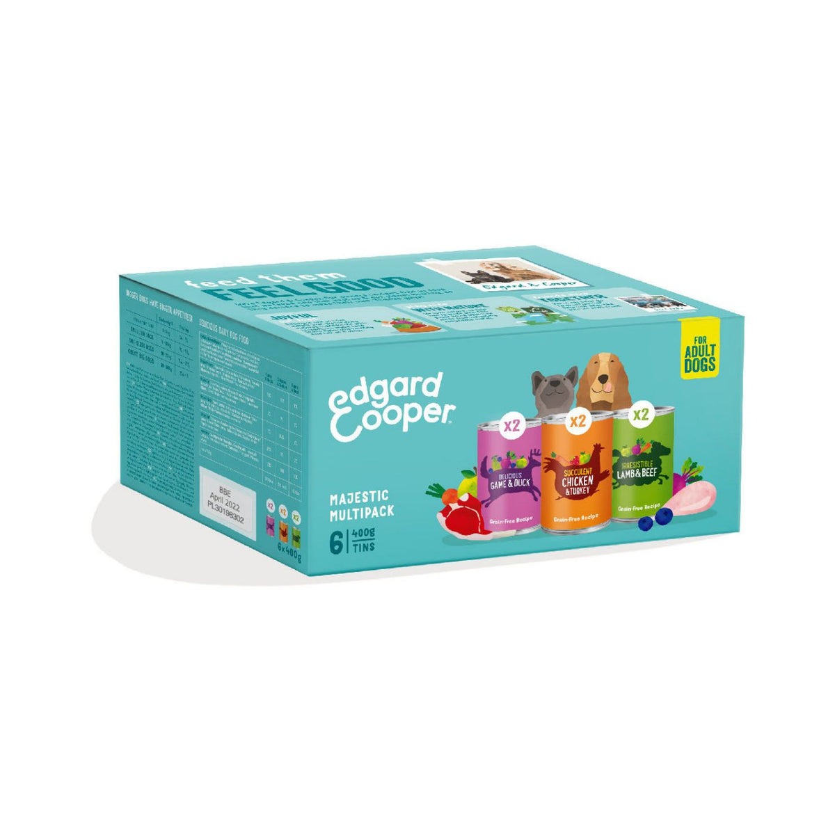 Edgard&amp;Cooper Umido per Cani Confezione MULTIPACK 6 Lattine da 400 g