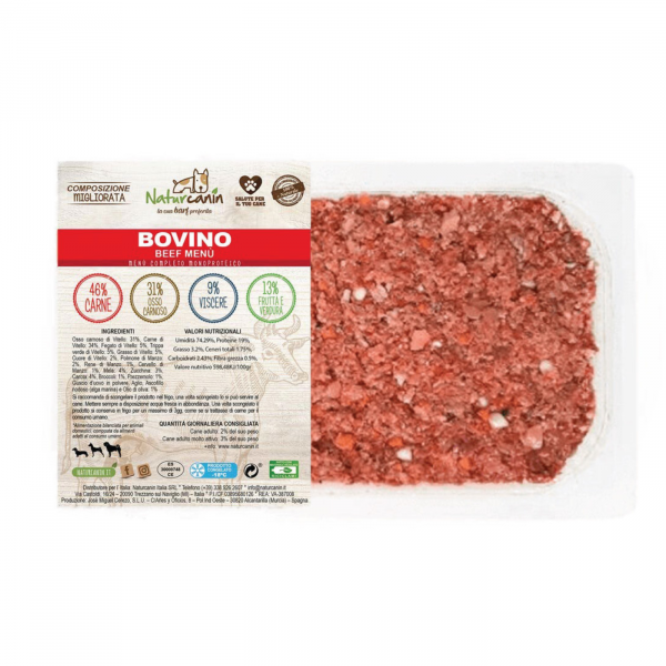 Naturcanin Alimento Barf per Cani Menù Completo Bovino Monoproteico