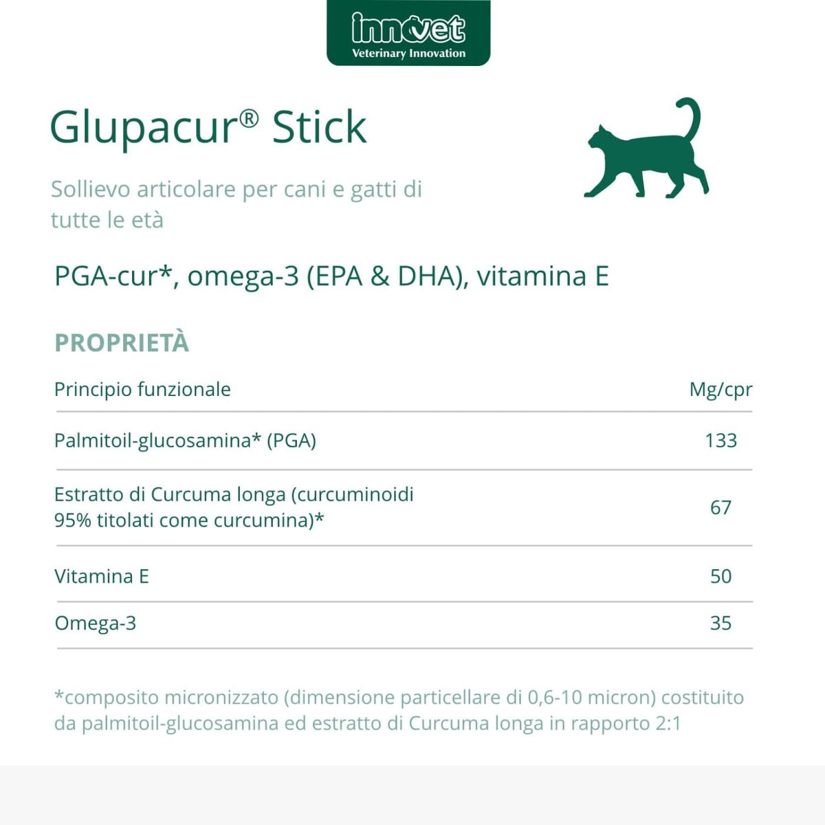 Glupacur Stick Integratore Articolare per Cani e Gatti di Tutte le Età 30 Stick Orali Innovet