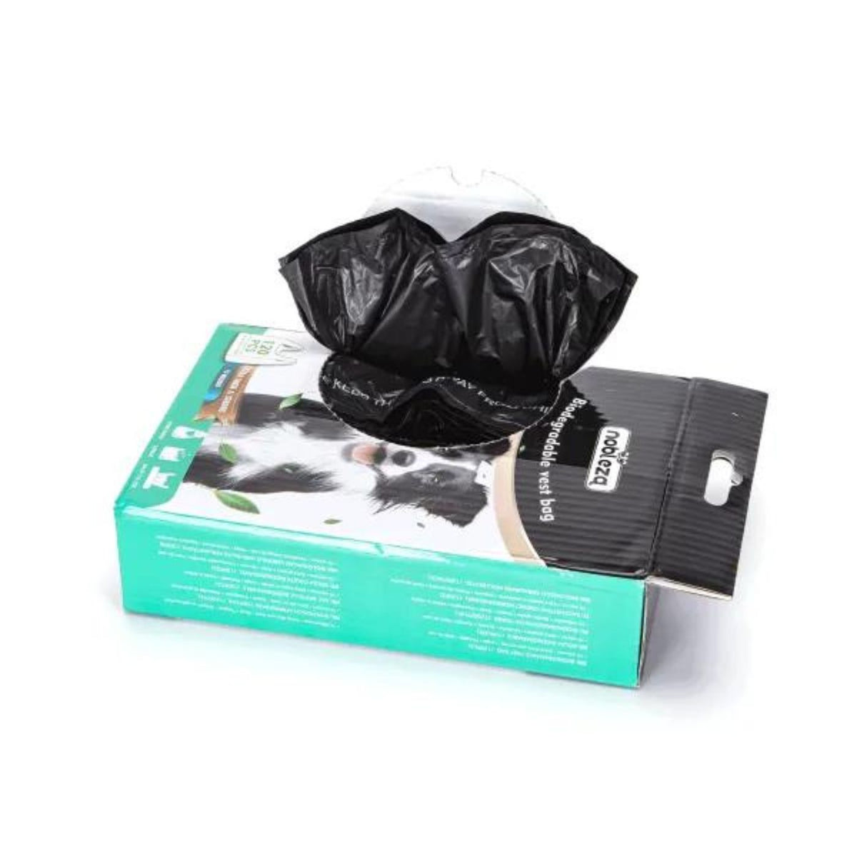 Nobleza Sacchettini Igienici per Cani in Scatola Compostabili Neri con Manici 120 pz