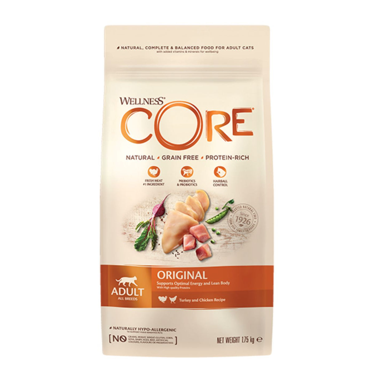 SCADENZA 24/10/2026 -  Wellness Core Cat Original Tacchino e Pollo per Gatti Adulti 300 Gr.