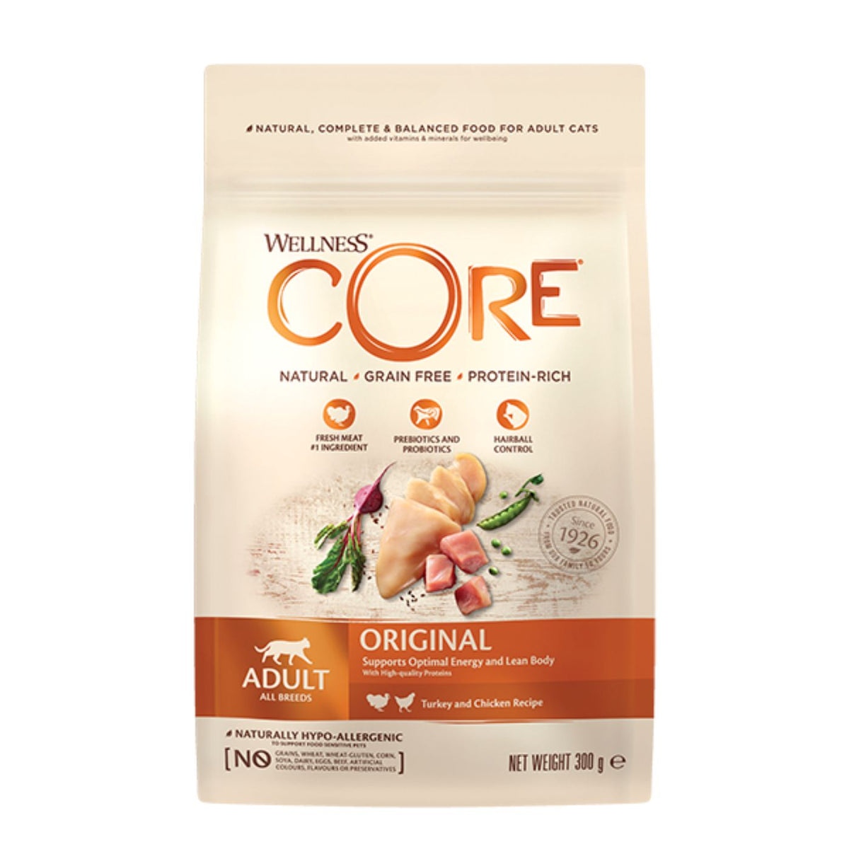 SCADENZA 24/10/2026 -  Wellness Core Cat Original Tacchino e Pollo per Gatti Adulti 300 Gr.