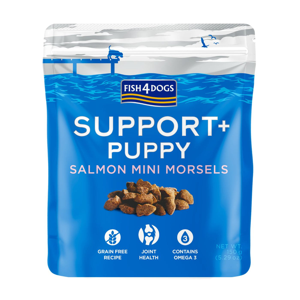 Fish4Dogs Snack Premi per Cuccioli Support+ Puppy Joint Health Salmon Mini Morsels 150 g