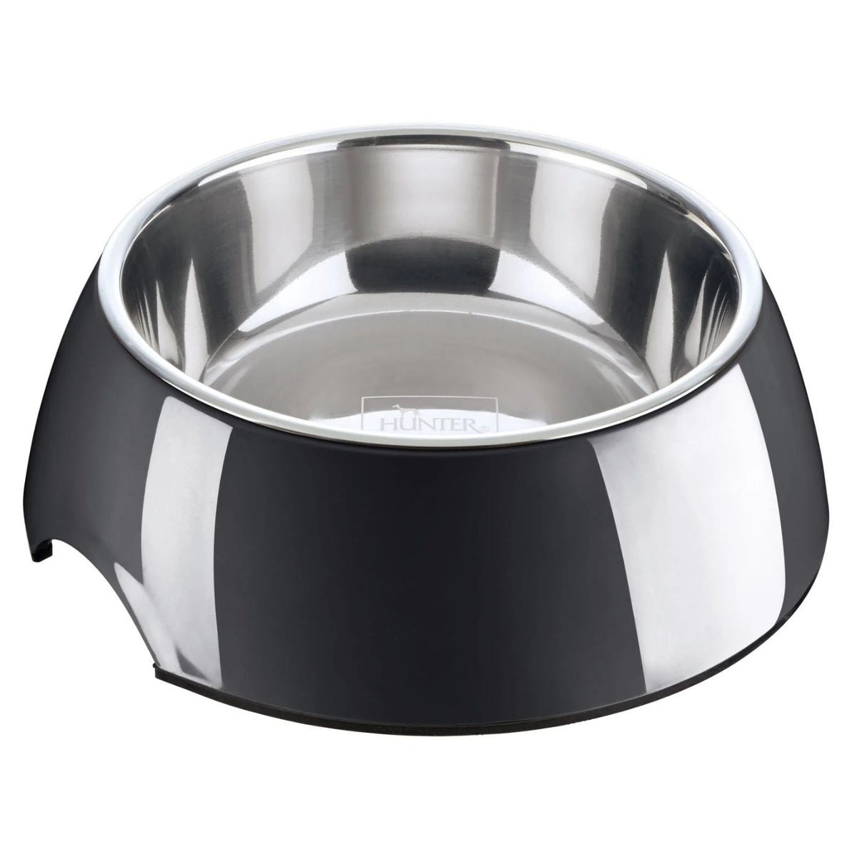 Hunter Ciotola per Cani in Melamina Nera Ø 27 cm h 9 cm 1400 ml